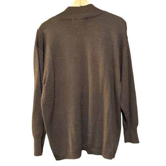 Vintage 1990s Fred Thomas Knit Argyle Abstract Mock Neck Sweater - Picture 6 of 6